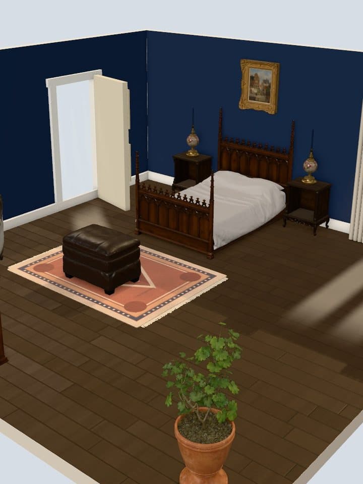 Navy gothic bedroom